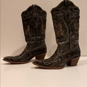 Ladies Lizard Overlay Boots